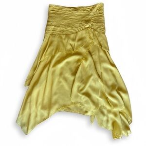 Vintage Y2K Yellow Silk Skirt